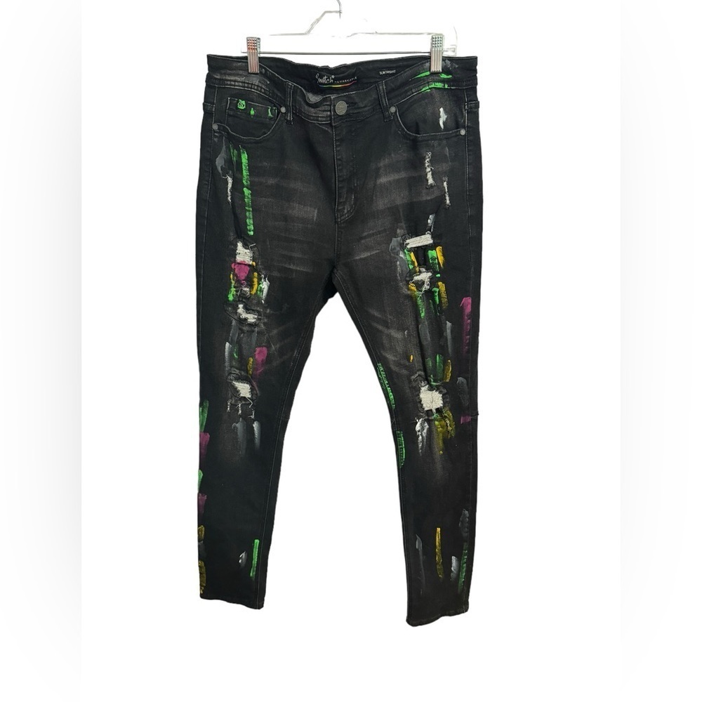 Switch Remarkable Paint Splatter Distressed Slim Jean Size Men 34x34